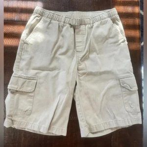 Boys HUSKY (14H-16H) cargo hiking shorts Lands' End khaki (C4)